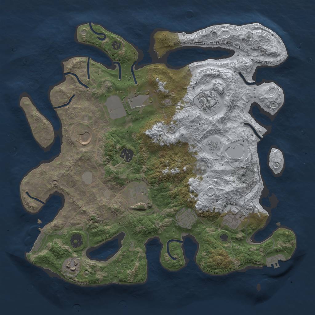 Rust Map: Procedural Map, Size: 3560, Seed: 3037771, 17 Monuments