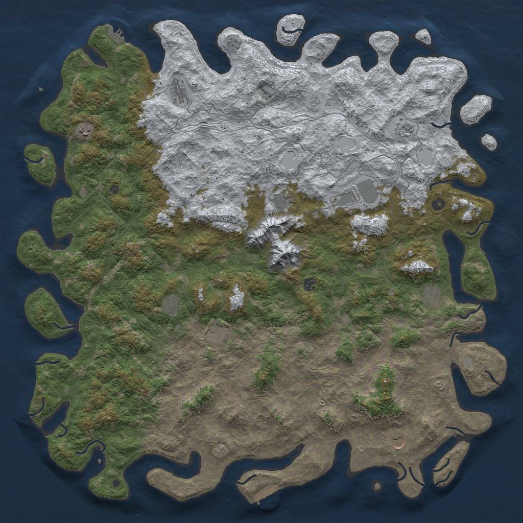 Rust Map: Procedural Map, Size: 6000, Seed: 826635, 20 Monuments