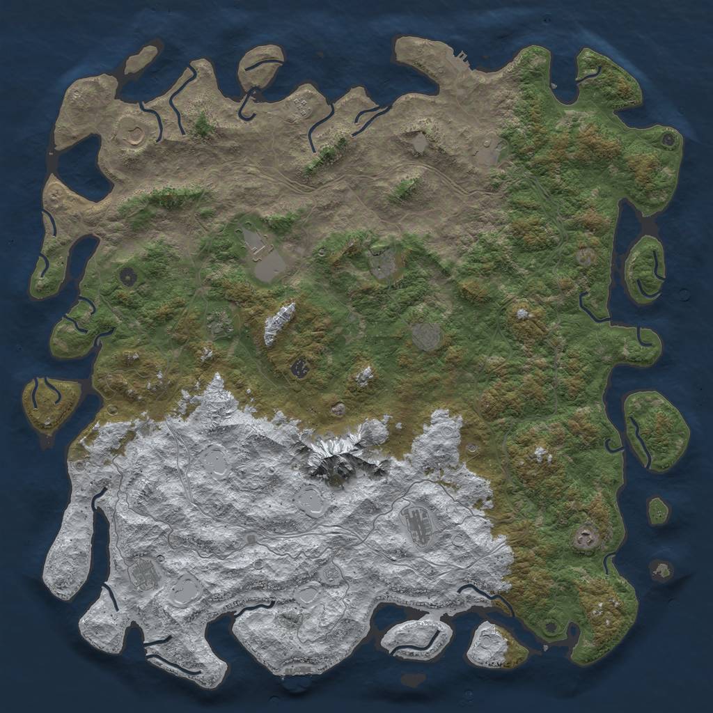 Rust Map: Procedural Map, Size: 6000, Seed: 172145, 20 Monuments