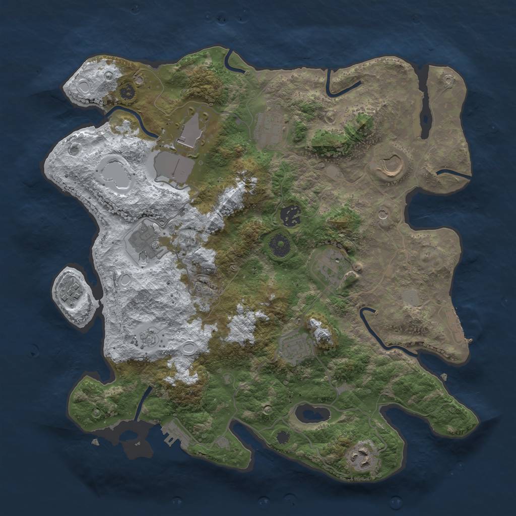 Rust Map: Procedural Map, Size: 3560, Seed: 1588855, 18 Monuments