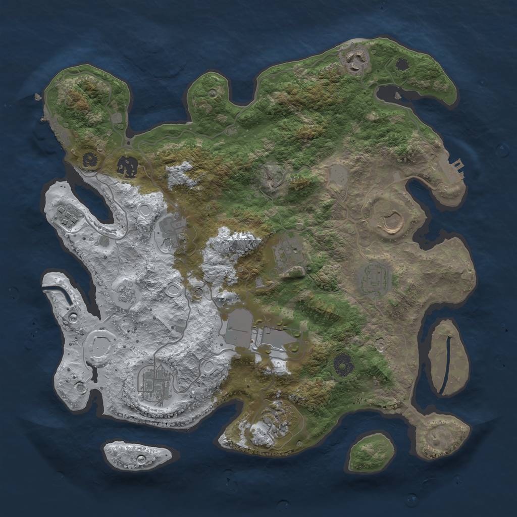Rust Map: Procedural Map, Size: 3560, Seed: 873570, 19 Monuments