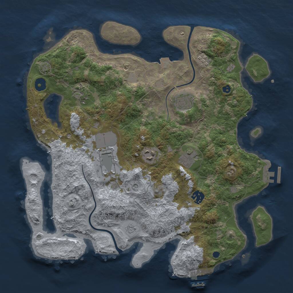Rust Map: Procedural Map, Size: 3560, Seed: 6101773, 13 Monuments