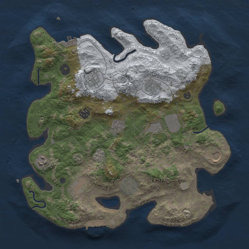Rust Map: Procedural Map, Size: 3560, Seed: 1141712, 19 Monuments