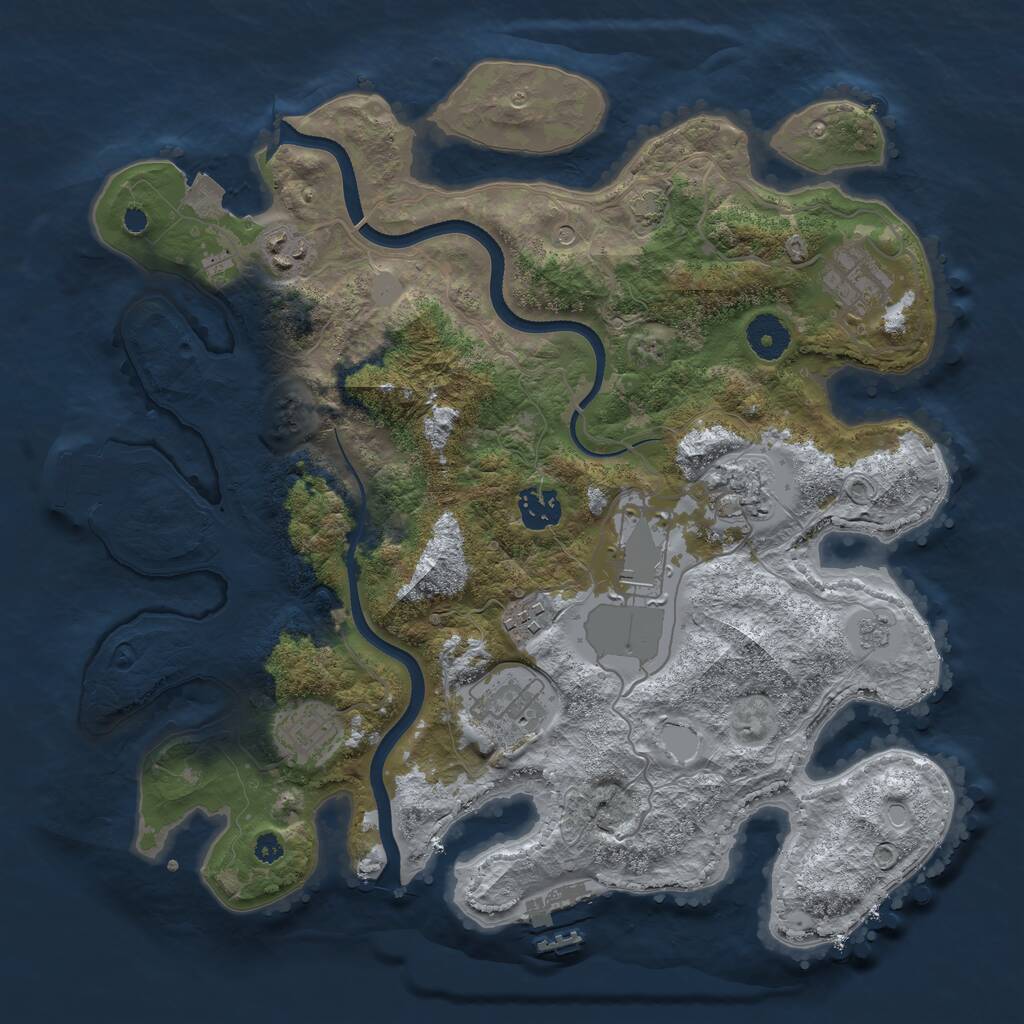 Rust Map: Procedural Map, Size: 3560, Seed: 835279, 14 Monuments