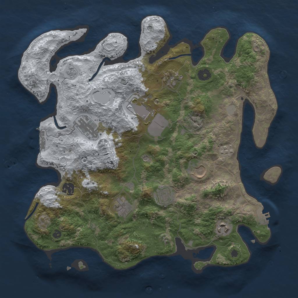 Rust Map: Procedural Map, Size: 3560, Seed: 6308014, 18 Monuments