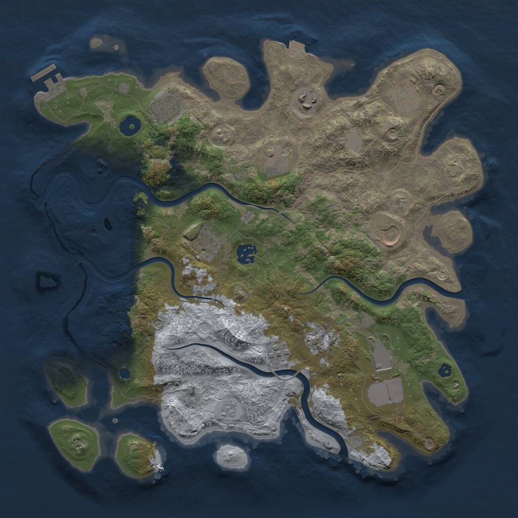 Rust Map: Procedural Map, Size: 3800, Seed: 687, 15 Monuments