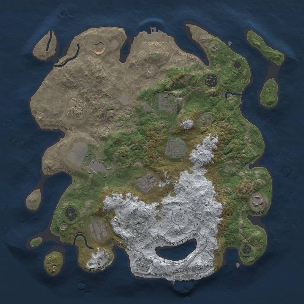 Rust Map: Procedural Map, Size: 3560, Seed: 4968394, 19 Monuments