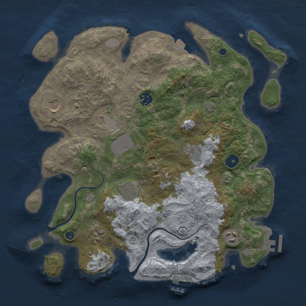 Rust Map: Procedural Map, Size: 3560, Seed: 4968394, 13 Monuments