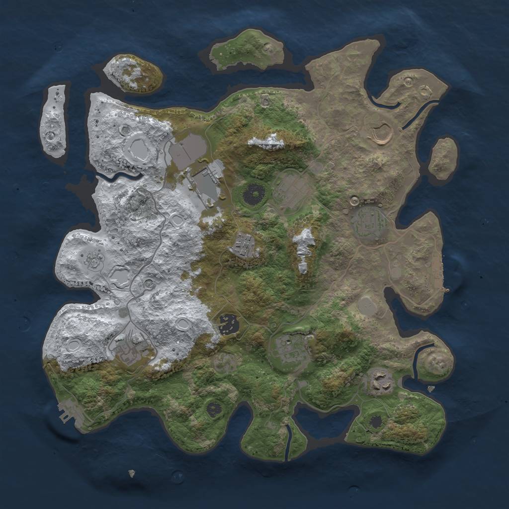 Rust Map: Procedural Map, Size: 3560, Seed: 5289079, 18 Monuments