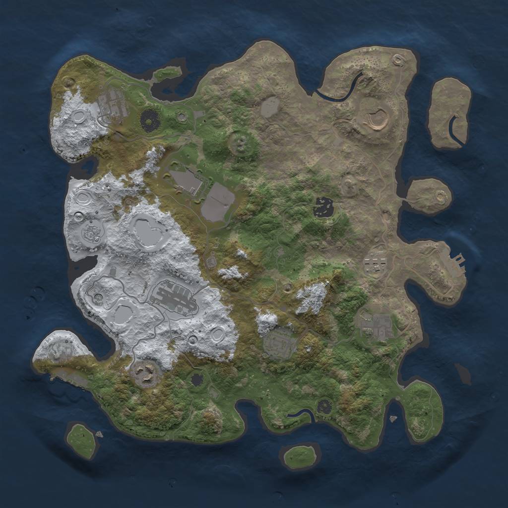 Rust Map: Procedural Map, Size: 3560, Seed: 2734284, 18 Monuments