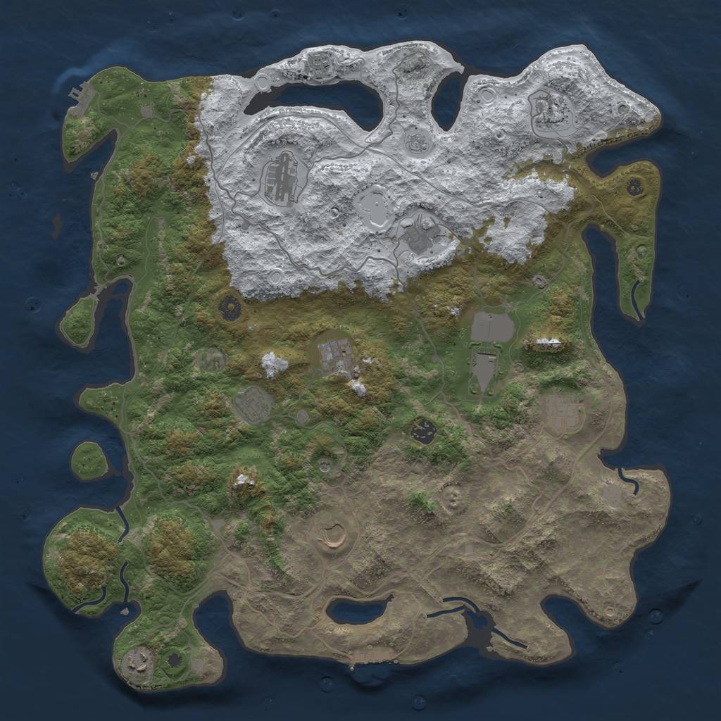 Rust Map: Procedural Map, Size: 4500, Seed: 8000349, 20 Monuments