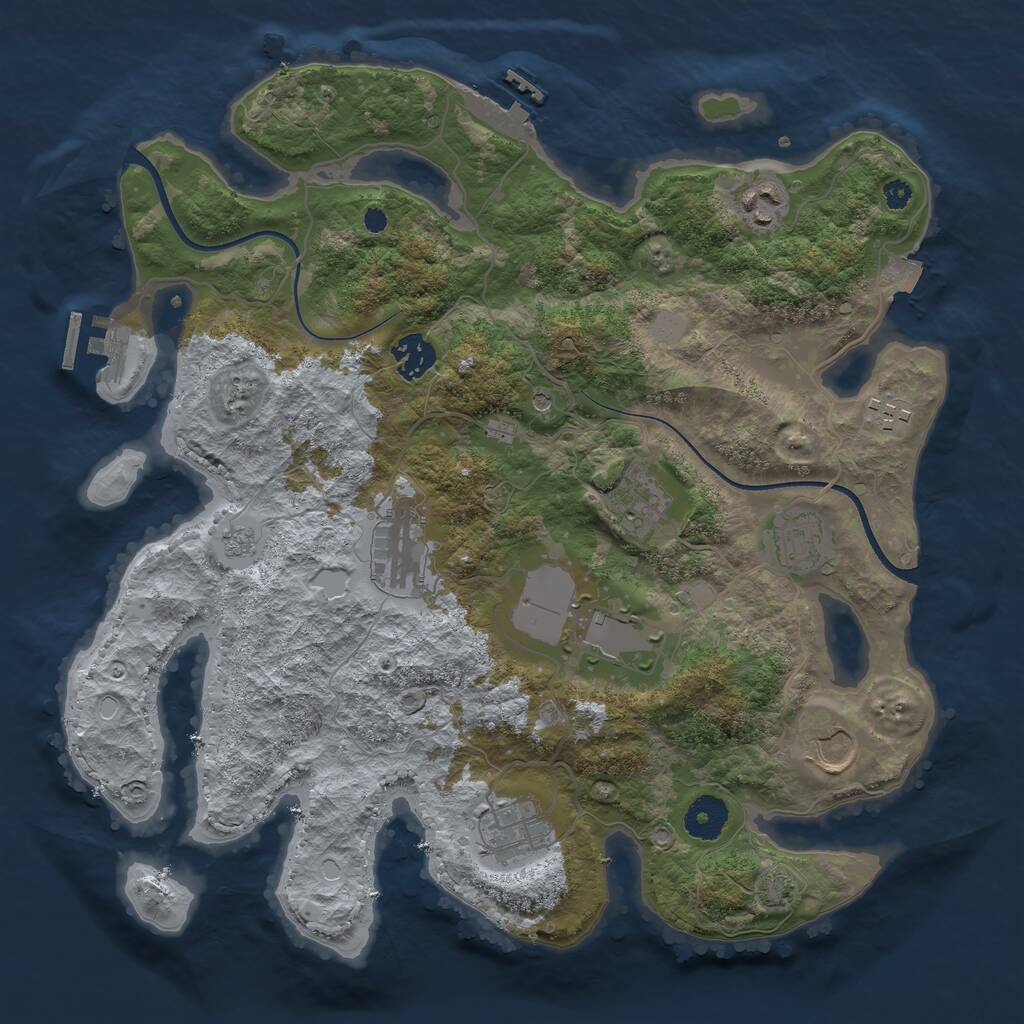Rust Map: Procedural Map, Size: 3560, Seed: 165033, 15 Monuments