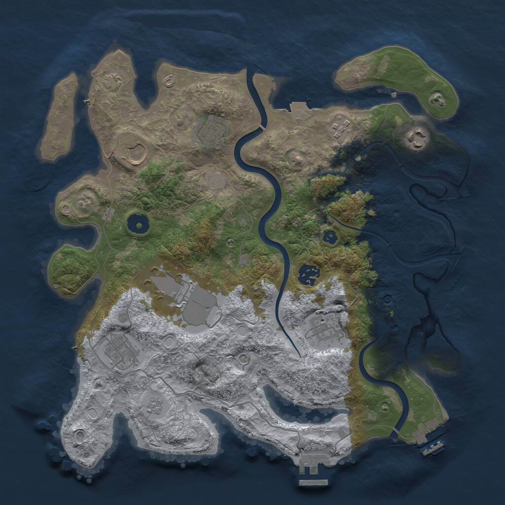 Rust Map: Procedural Map, Size: 3560, Seed: 1121577, 14 Monuments