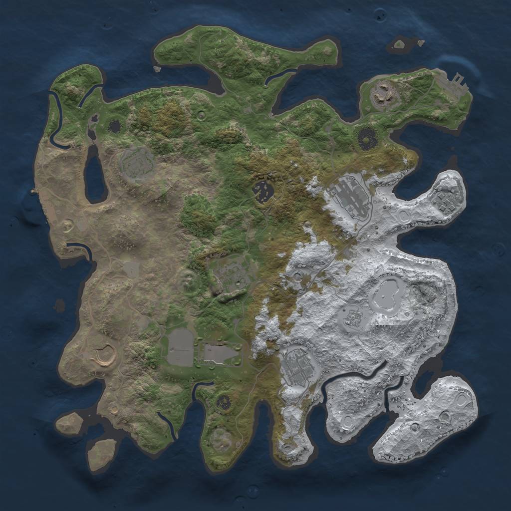 Rust Map: Procedural Map, Size: 3560, Seed: 461987, 18 Monuments