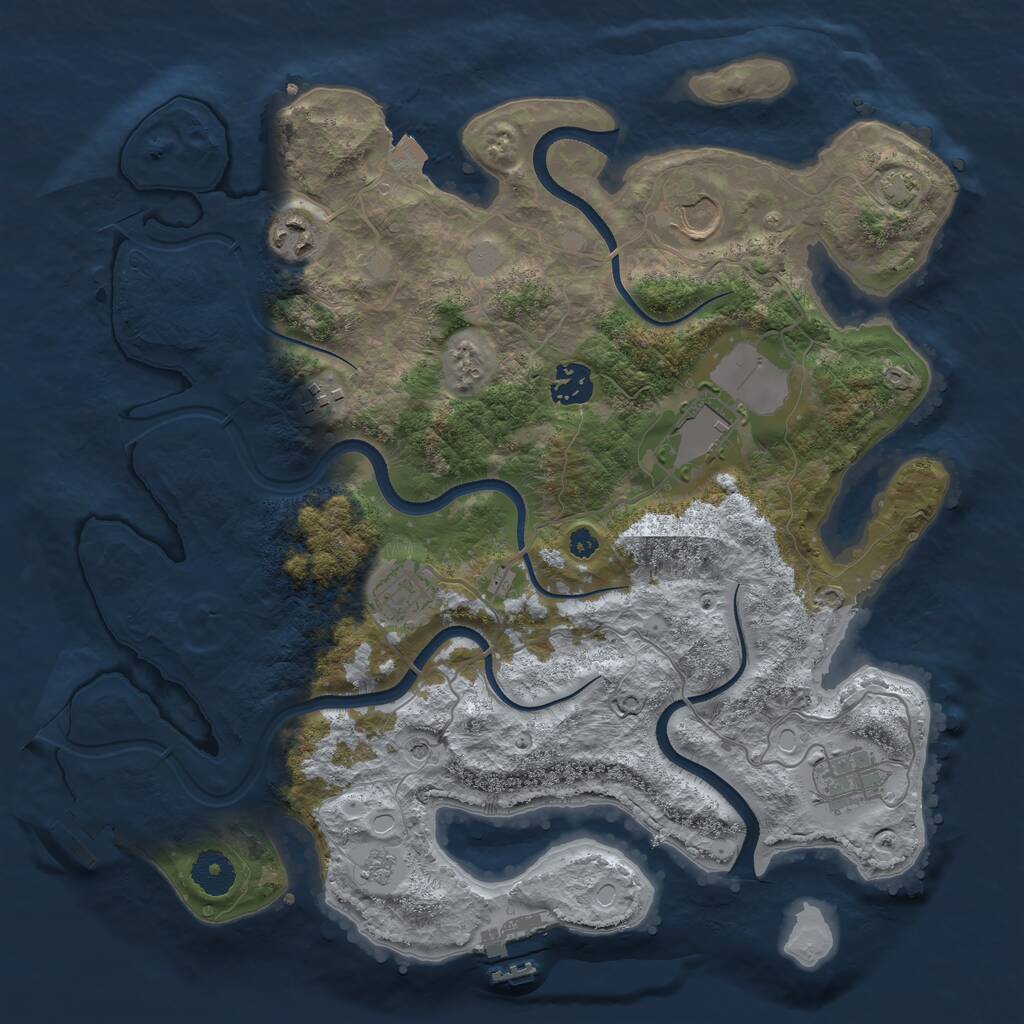 Rust Map: Procedural Map, Size: 3560, Seed: 6066522, 13 Monuments