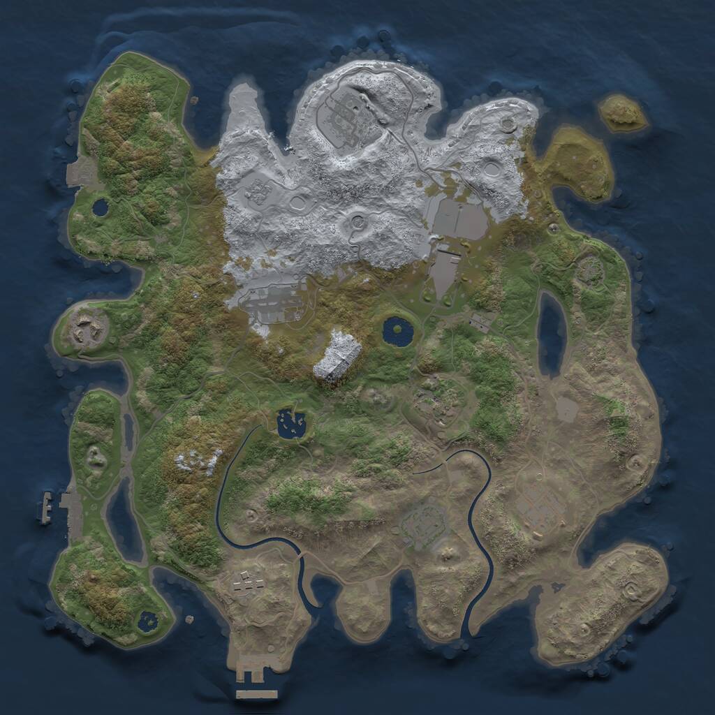 Rust Map: Procedural Map, Size: 3500, Seed: 914734415, 15 Monuments