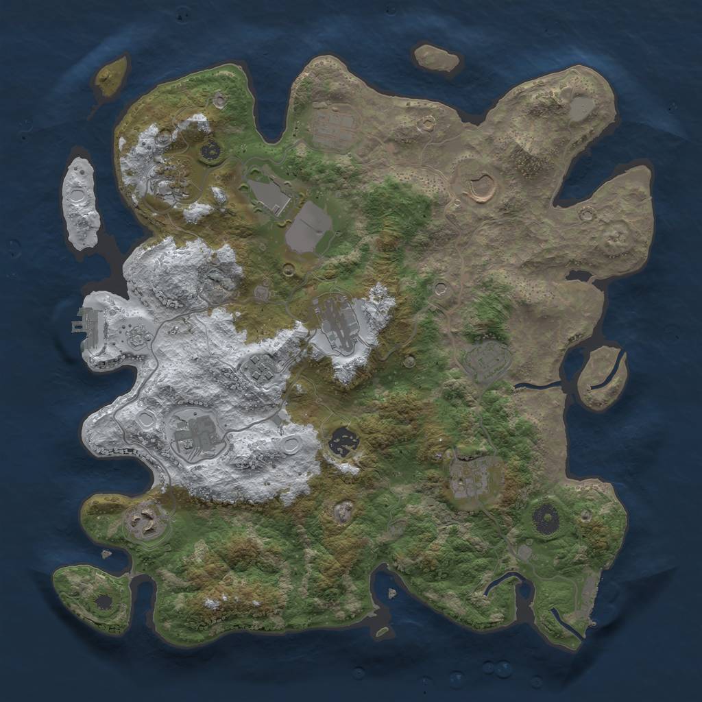 Rust Map: Procedural Map, Size: 3700, Seed: 9049, 20 Monuments