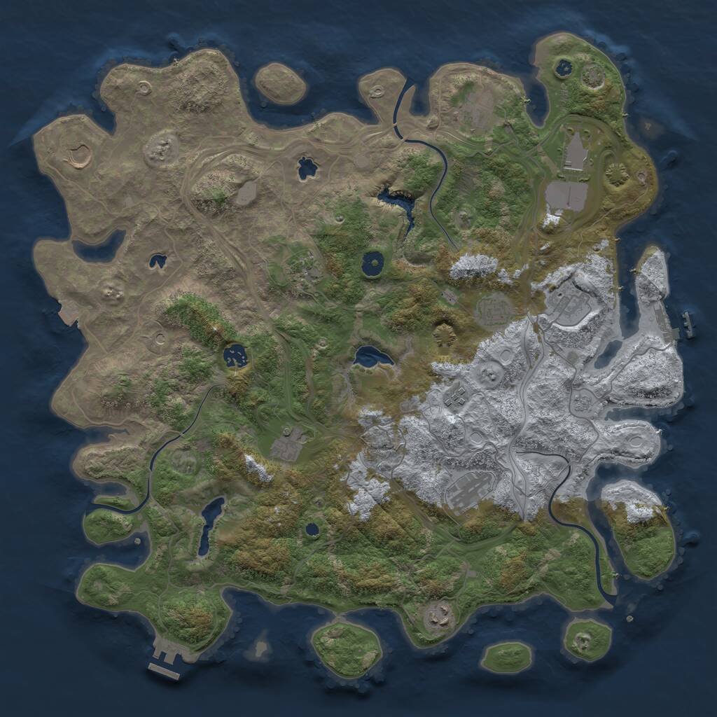 Rust Map: Procedural Map, Size: 4500, Seed: 896134527, 17 Monuments
