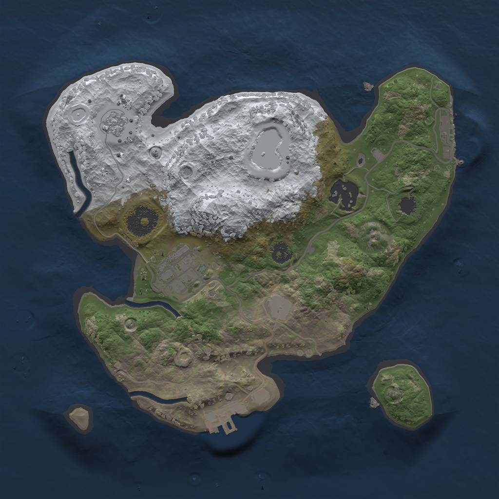Rust Map: Procedural Map, Size: 2500, Seed: 45635, 10 Monuments