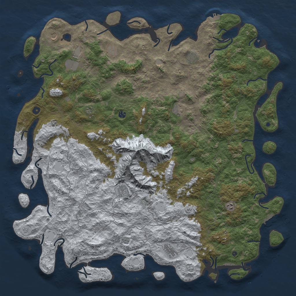 Rust Map: Procedural Map, Size: 6000, Seed: 823806, 20 Monuments
