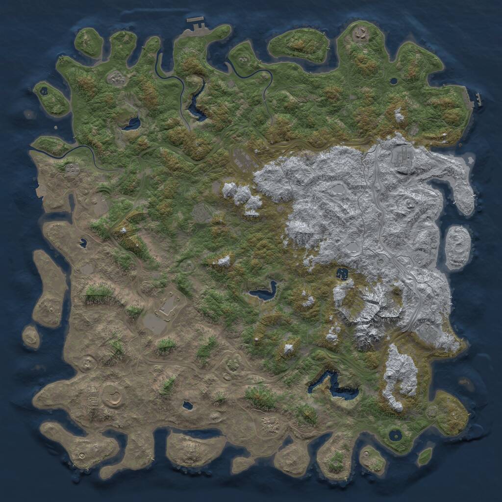 Rust Map: Procedural Map, Size: 6000, Seed: 1967209137, 17 Monuments