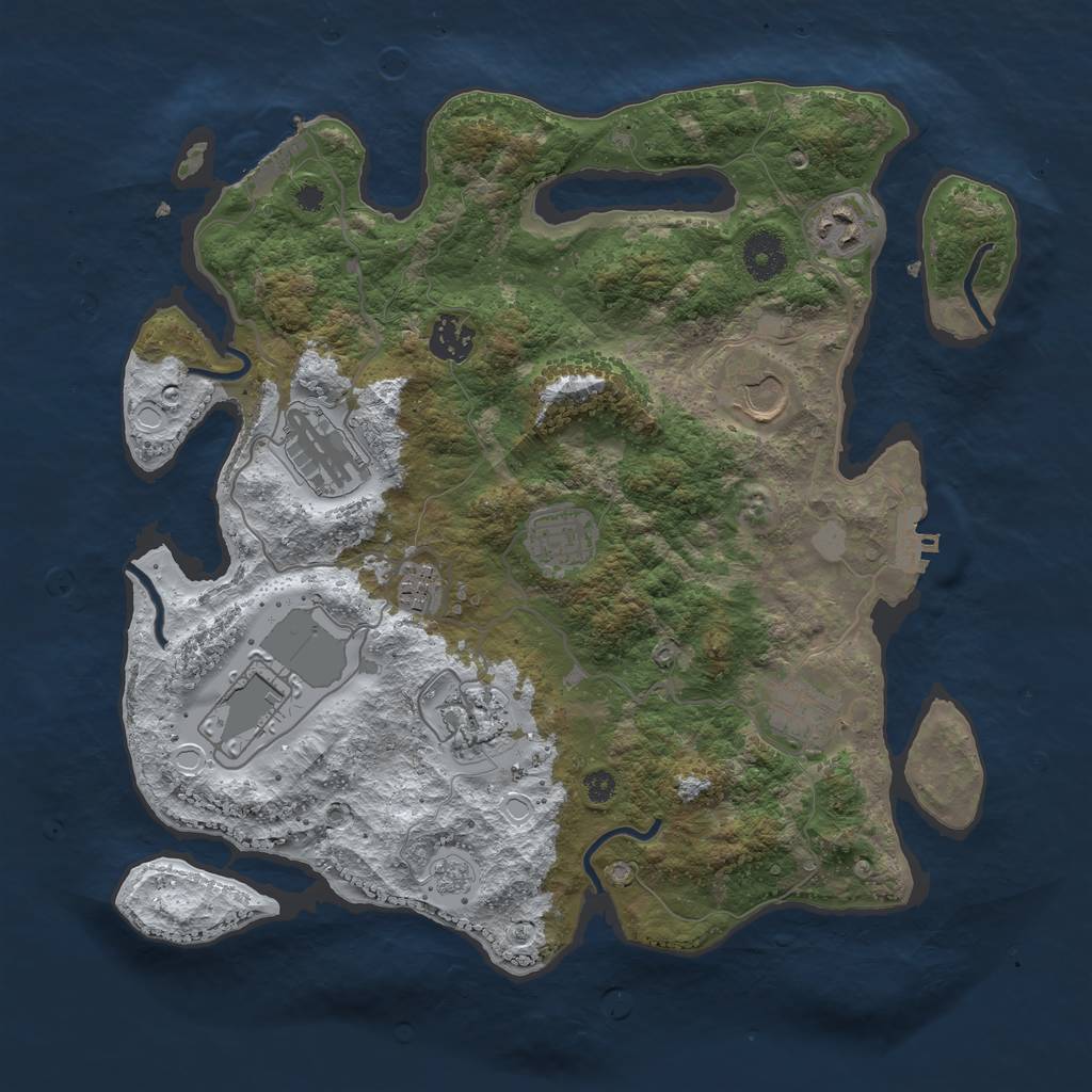 Rust Map: Procedural Map, Size: 3560, Seed: 5382095, 17 Monuments