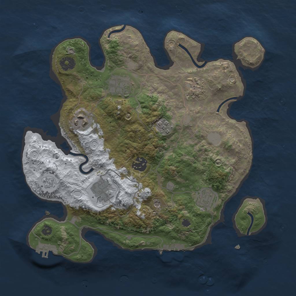 Rust Map: Procedural Map, Size: 3000, Seed: 65884831, 16 Monuments