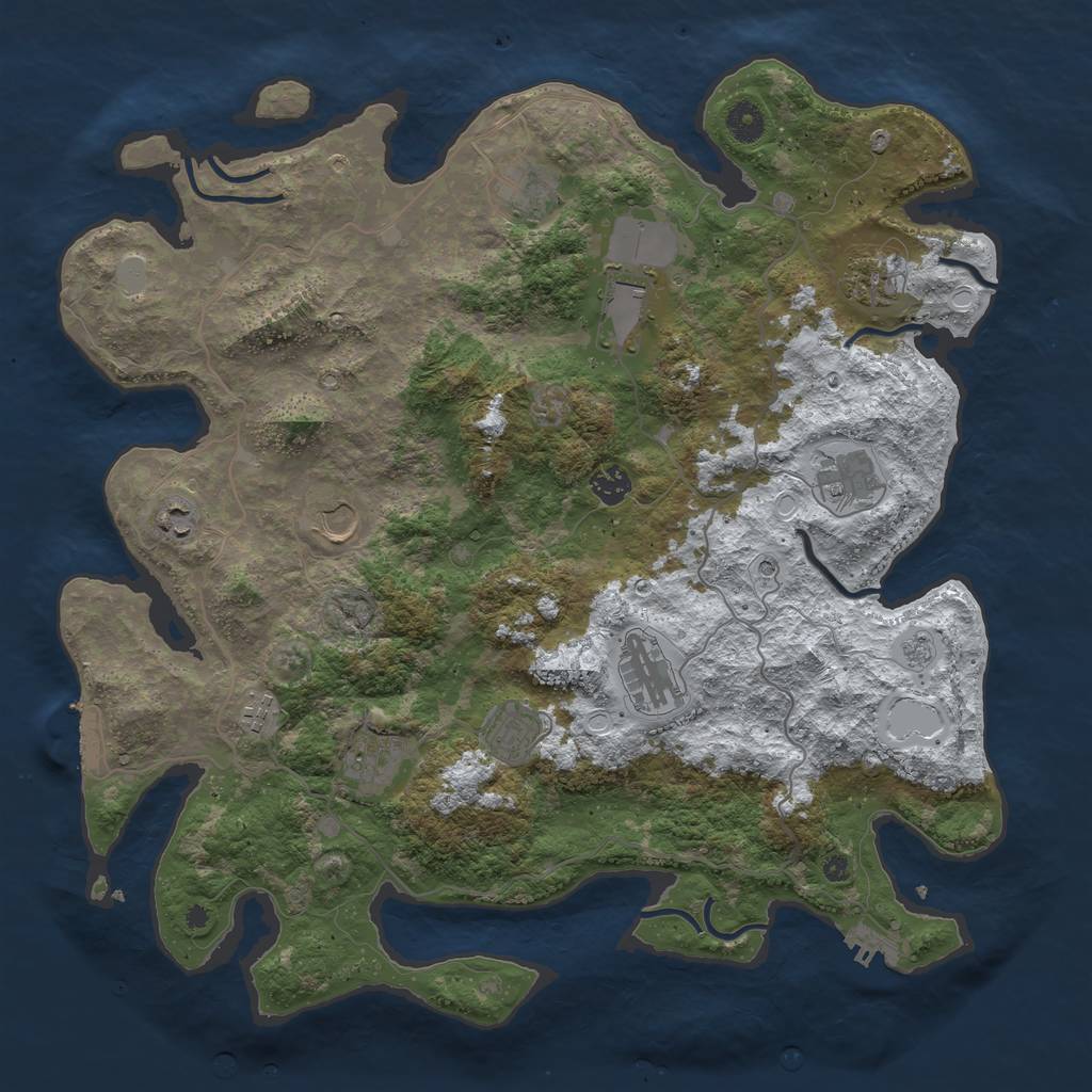 Rust Map: Procedural Map, Size: 4200, Seed: 819290822, 20 Monuments