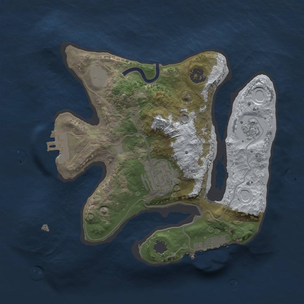 Rust Map: Procedural Map, Size: 2000, Seed: 22289, 9 Monuments
