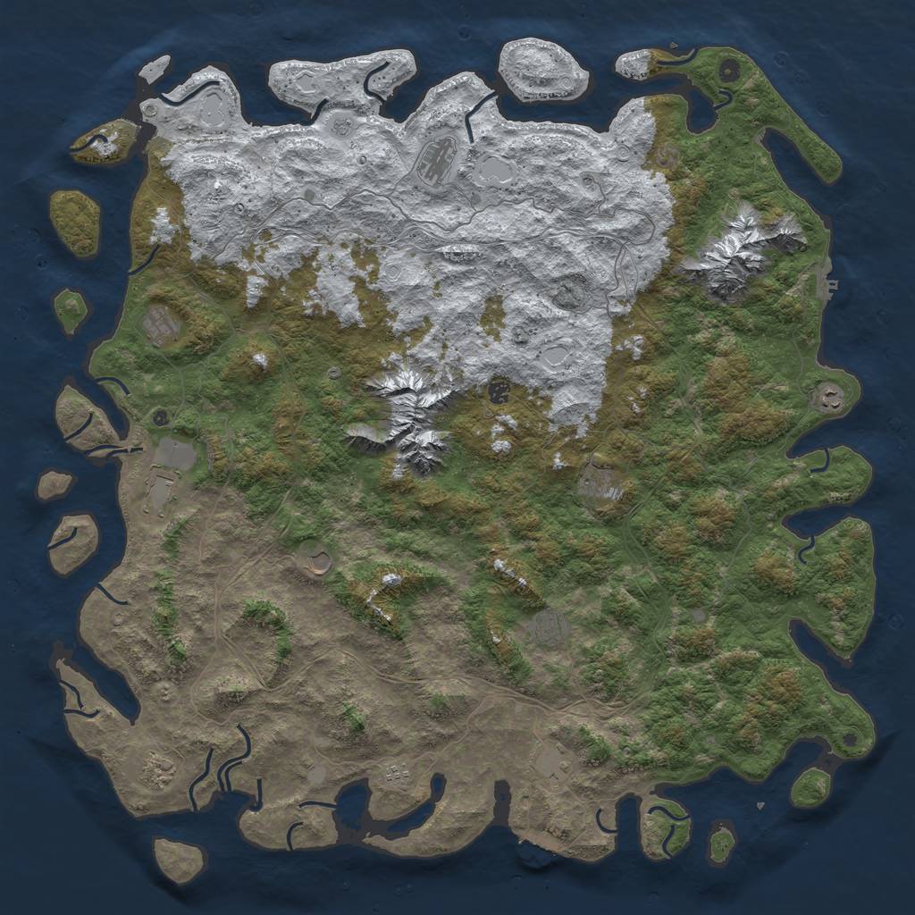 Rust Map: Procedural Map, Size: 6000, Seed: 50917, 20 Monuments