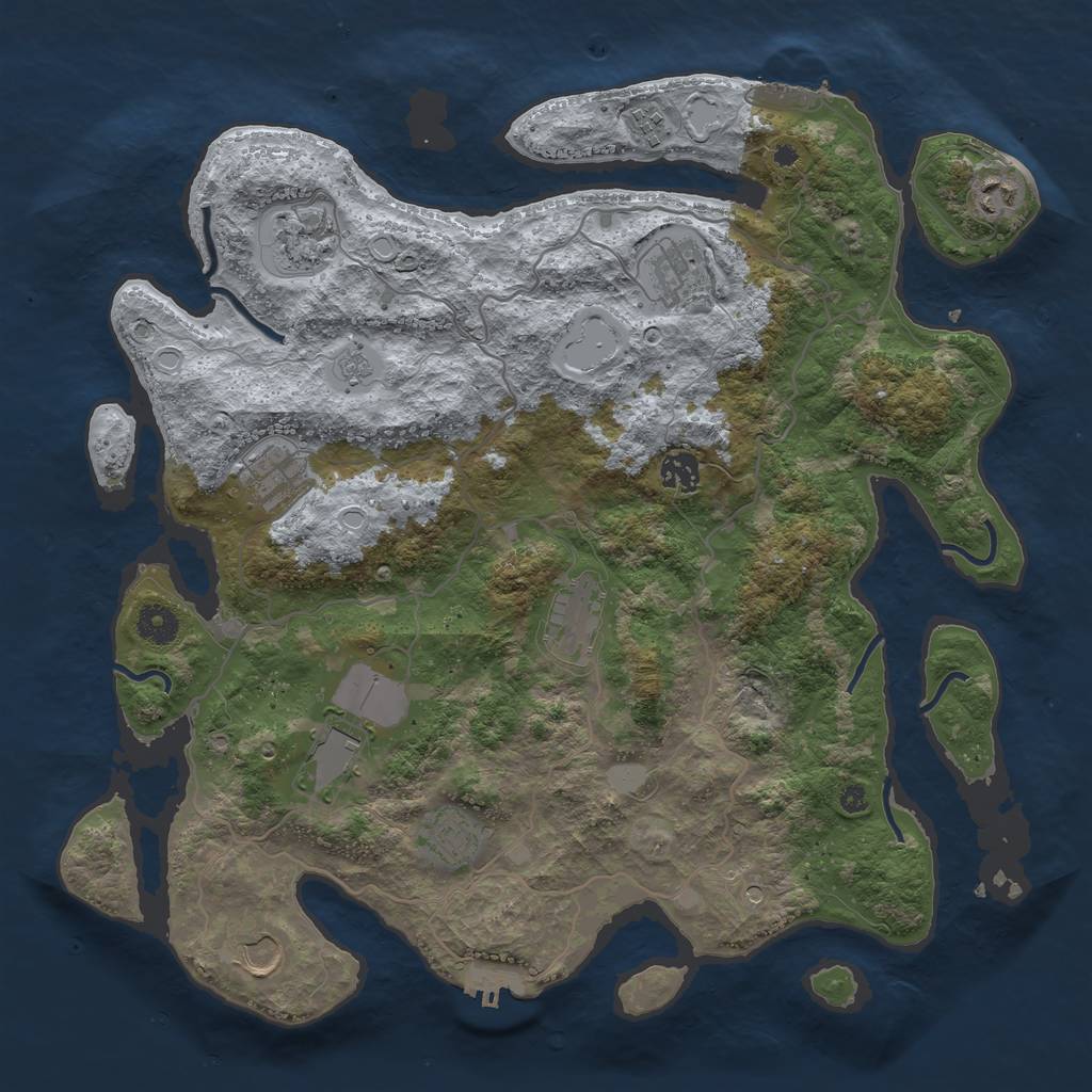 Rust Map: Procedural Map, Size: 4000, Seed: 338887456, 17 Monuments