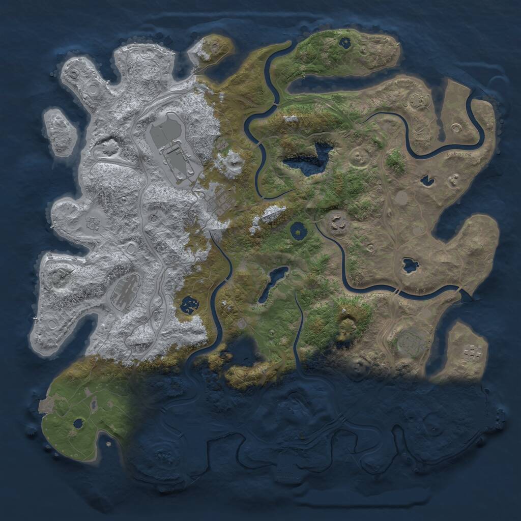 Rust Map: Procedural Map, Size: 4500, Seed: 11456, 14 Monuments