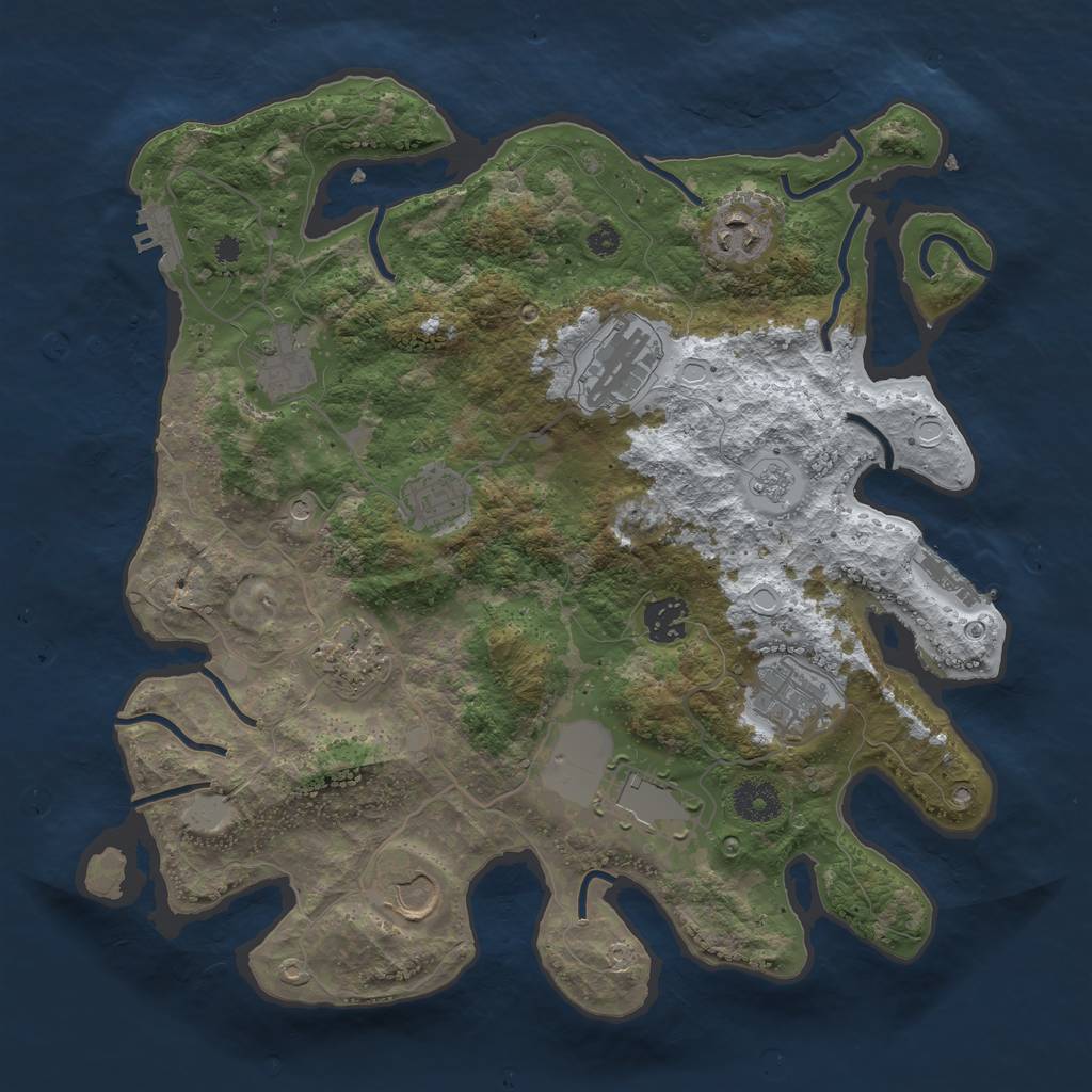 Rust Map: Procedural Map, Size: 3560, Seed: 3459955, 18 Monuments