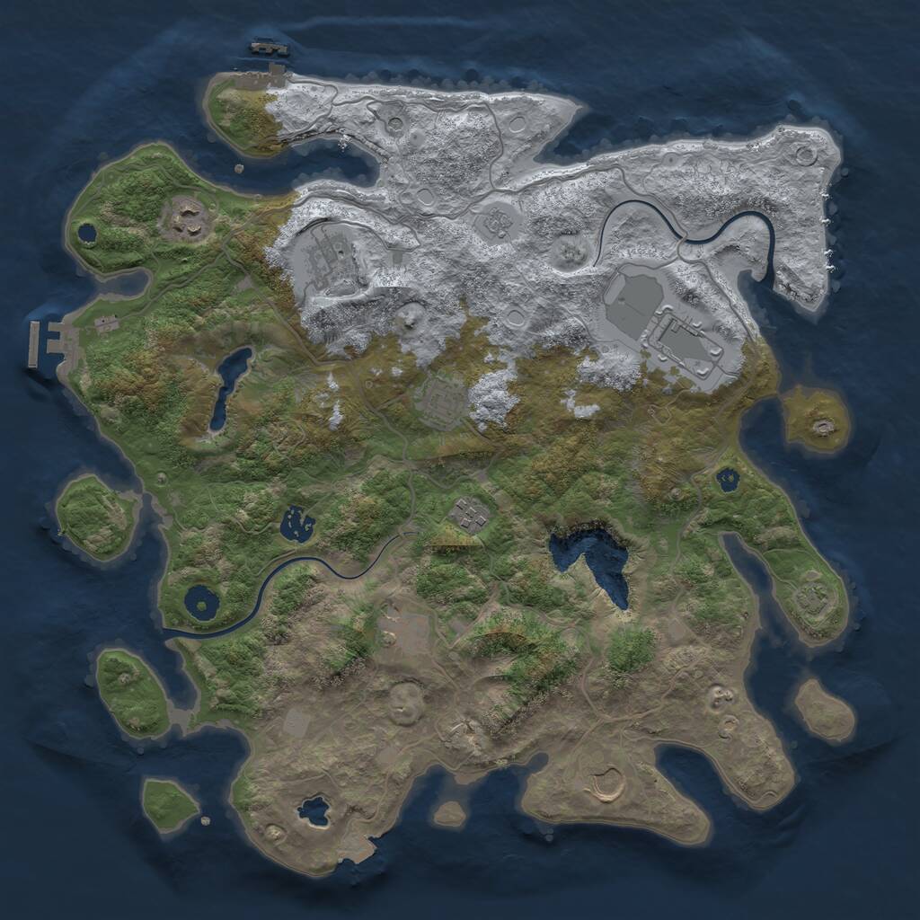 Rust Map: Procedural Map, Size: 4000, Seed: 980, 14 Monuments