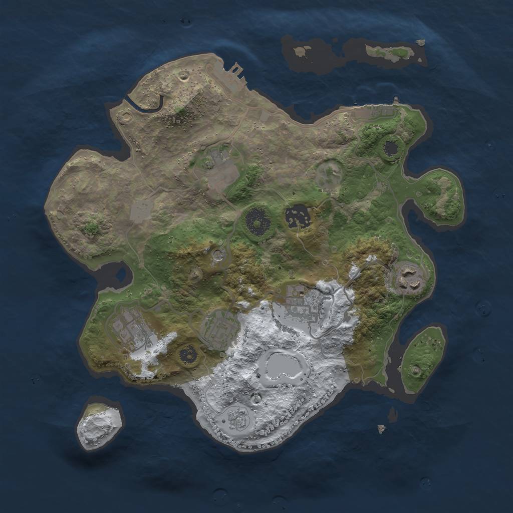 Rust Map: Procedural Map, Size: 3000, Seed: 53752, 15 Monuments