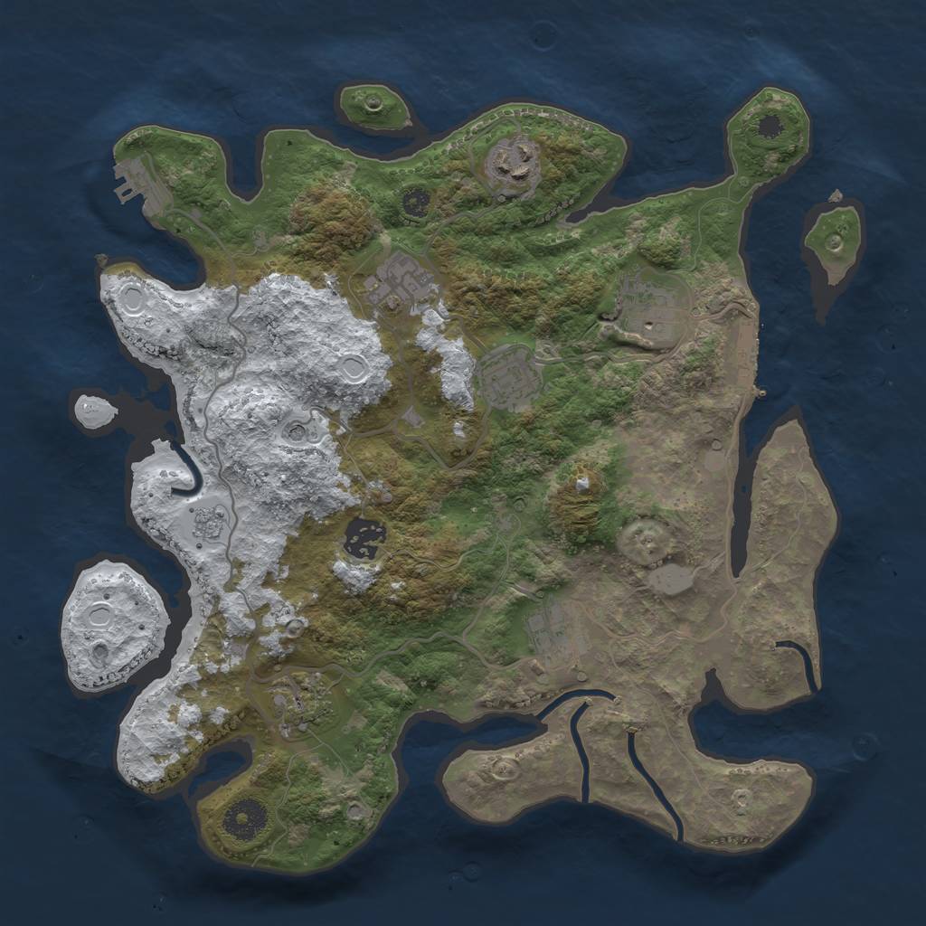 Rust Map: Procedural Map, Size: 3300, Seed: 126875725, 16 Monuments