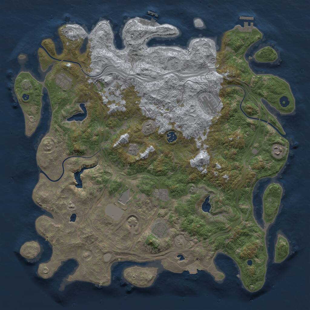 Rust Map: Procedural Map, Size: 4500, Seed: 1242946, 15 Monuments