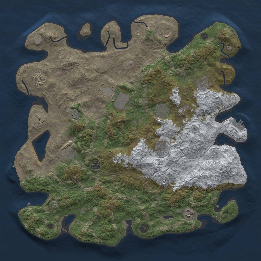 Rust Map: Procedural Map, Size: 4250, Seed: 306249518, 19 Monuments