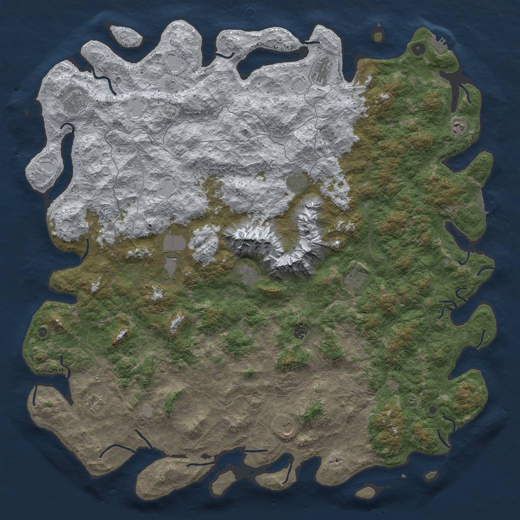 Rust Map: Procedural Map, Size: 6000, Seed: 428211, 20 Monuments