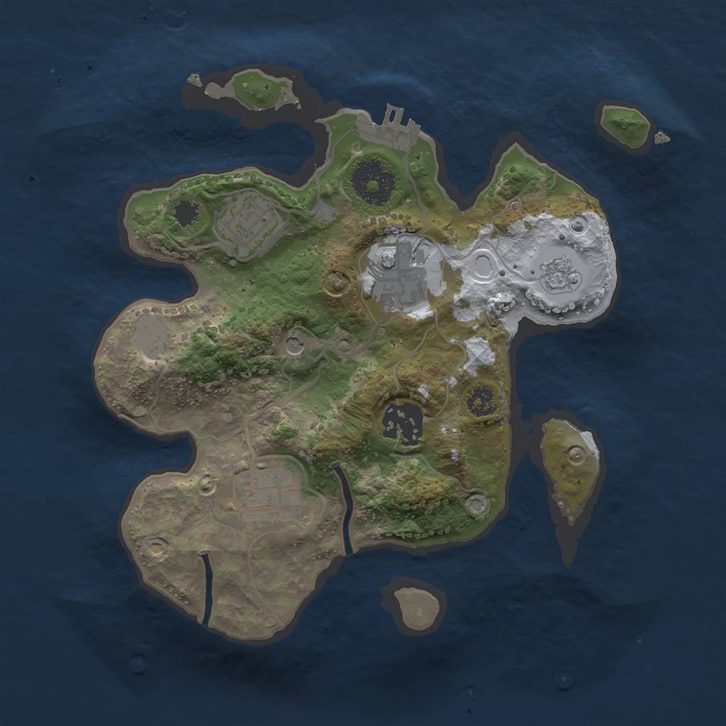 Rust Map: Procedural Map, Size: 2500, Seed: 1396753055, 12 Monuments