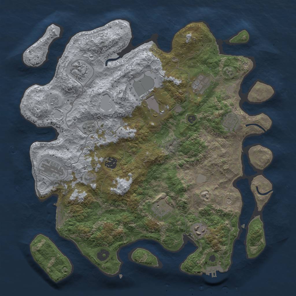 Rust Map: Procedural Map, Size: 3750, Seed: 1613930855, 18 Monuments