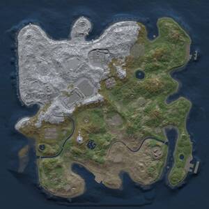 Thumbnail Rust Map: Procedural Map, Size: 3500, Seed: 930307522, 15 Monuments