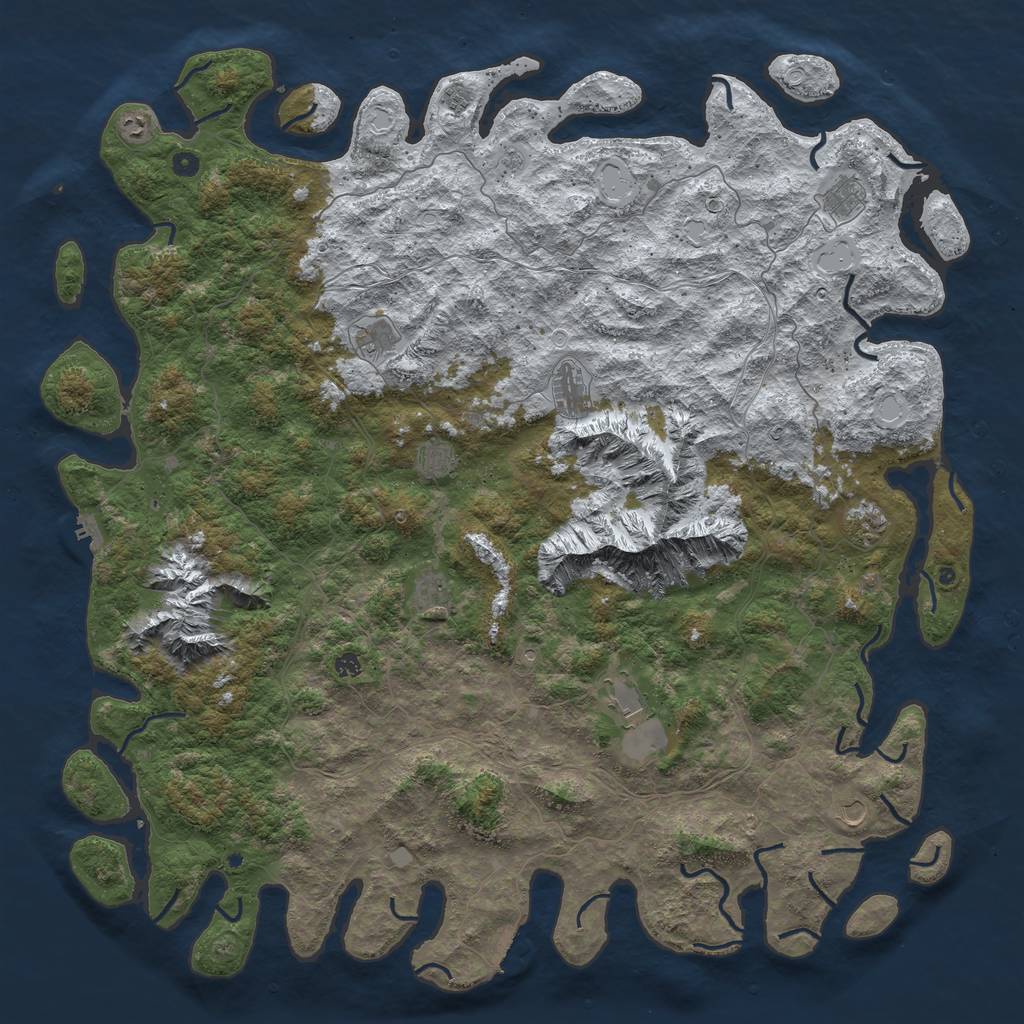 Rust Map: Procedural Map, Size: 6000, Seed: 25475855, 20 Monuments