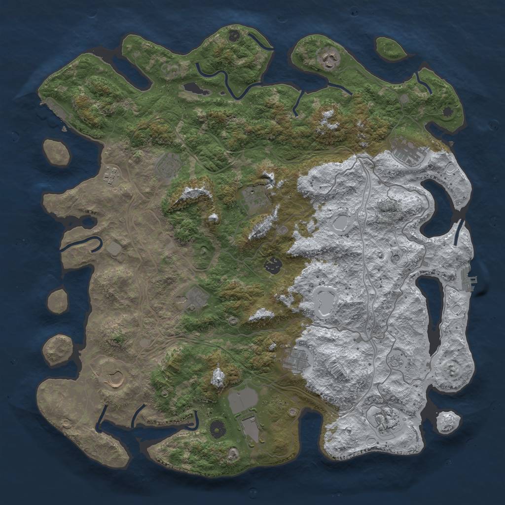 Rust Map: Procedural Map, Size: 4500, Seed: 301369869, 20 Monuments