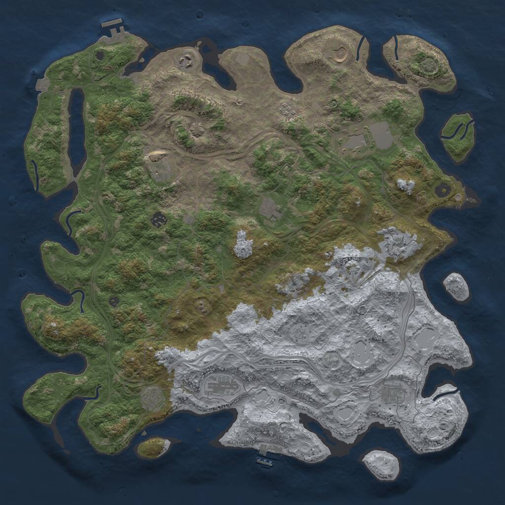 Rust Map: Procedural Map, Size: 4900, Seed: 214748999, 17 Monuments