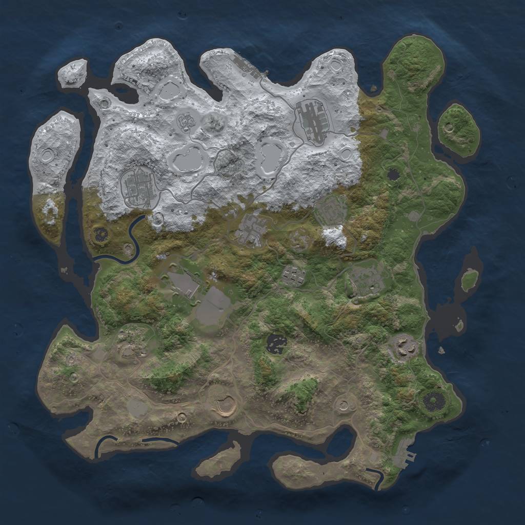 Rust Map: Procedural Map, Size: 3750, Seed: 795463536, 20 Monuments