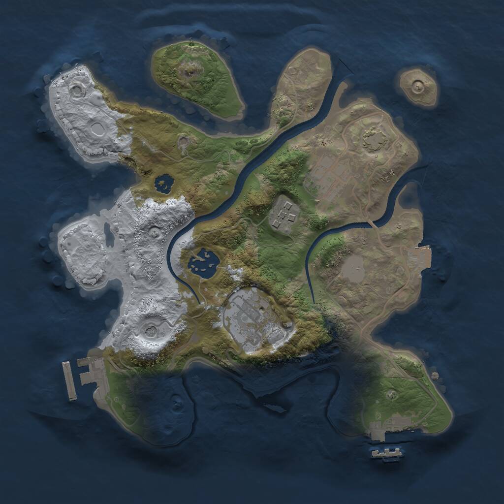 Rust Map: Procedural Map, Size: 2600, Seed: 657645656, 9 Monuments