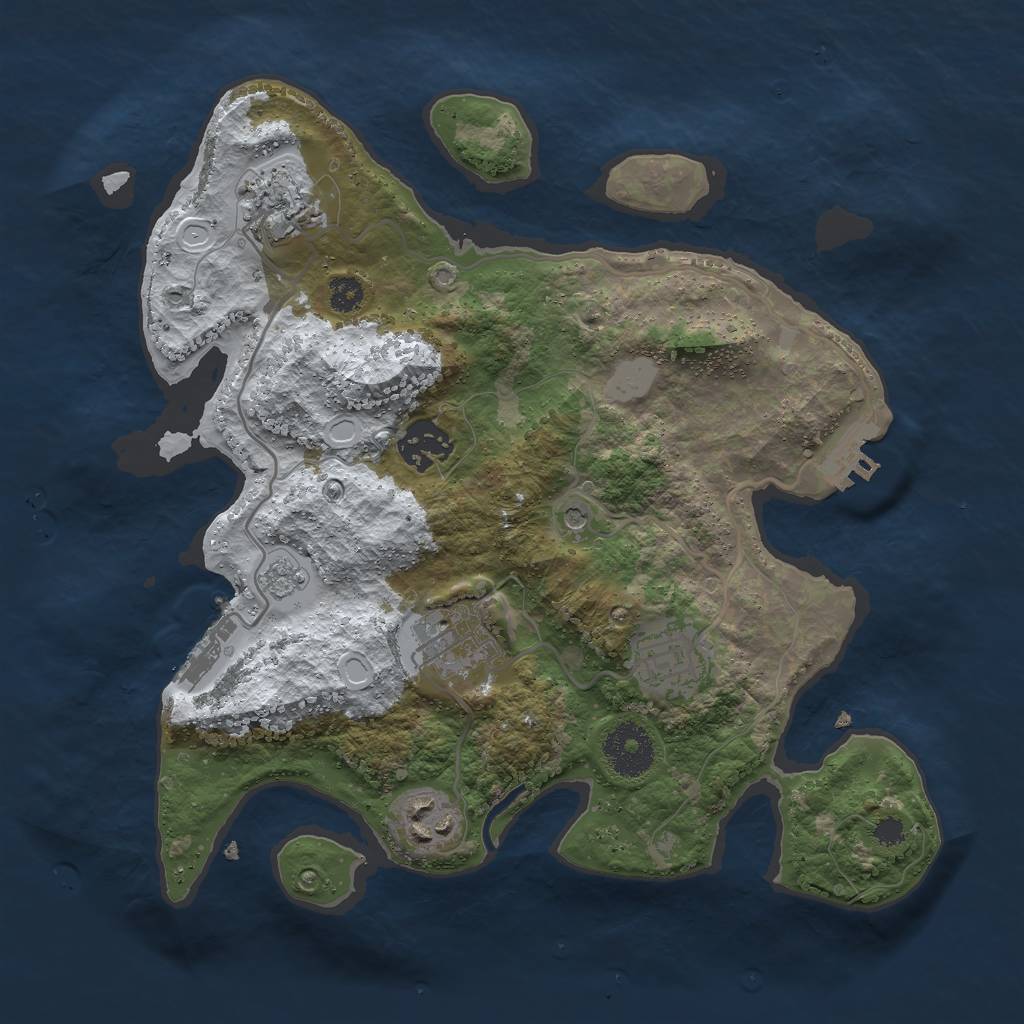 Rust Map: Procedural Map, Size: 3000, Seed: 64654654, 14 Monuments