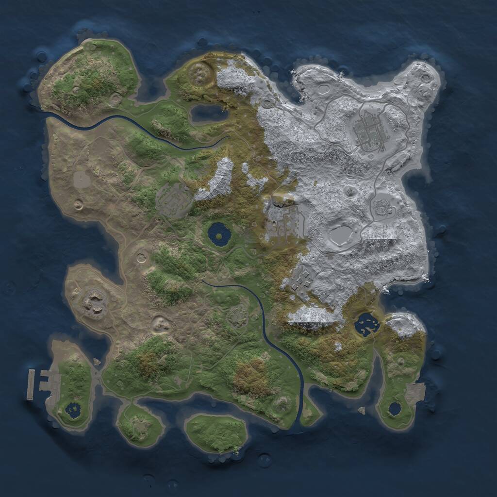 Rust Map: Procedural Map, Size: 3250, Seed: 239117, 11 Monuments