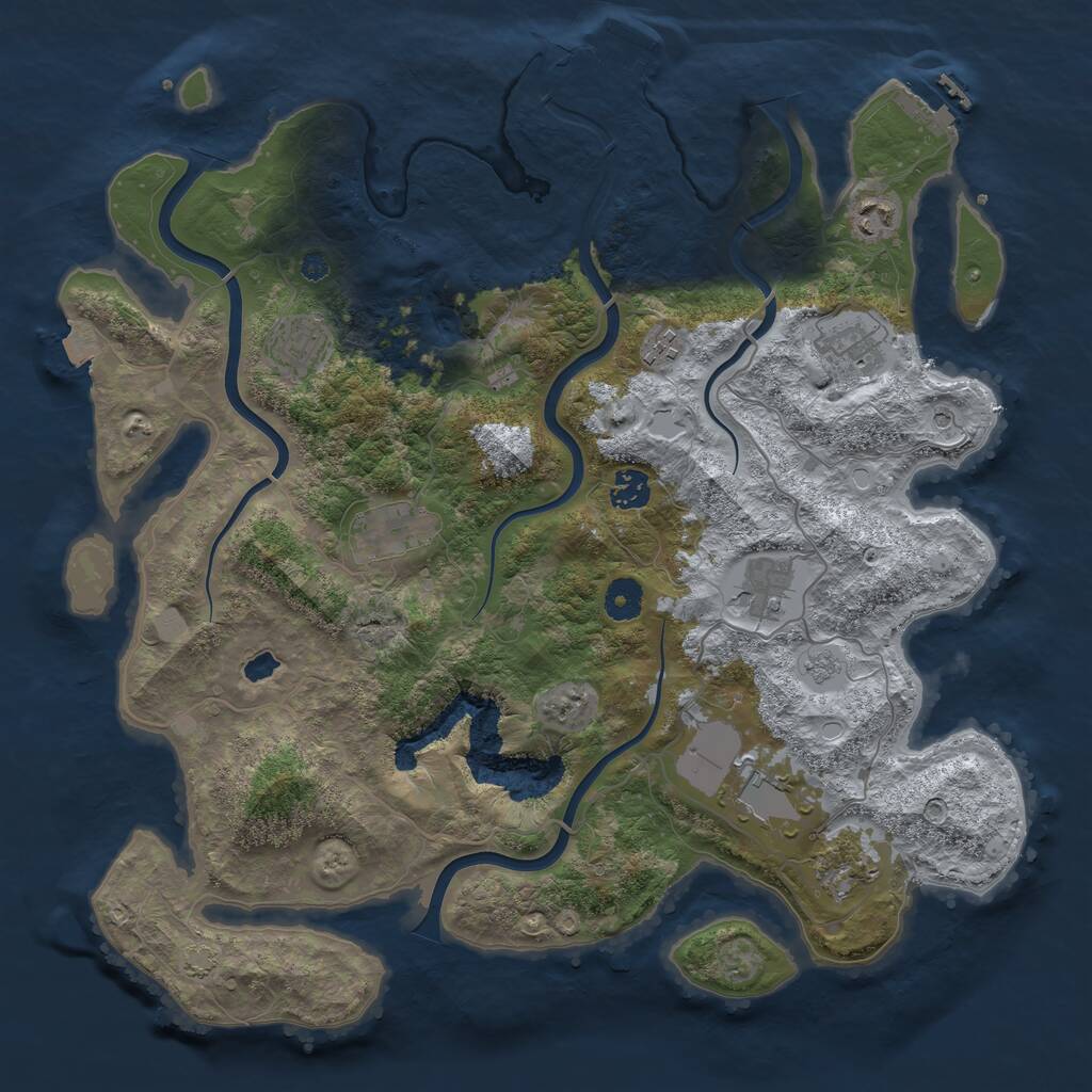 Rust Map: Procedural Map, Size: 4000, Seed: 283456, 15 Monuments